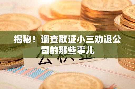 平潭揭秘！调查取证小三劝退公司的那些事儿