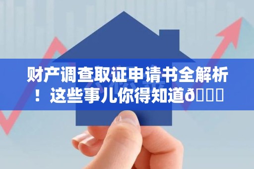 平潭财产调查取证申请书全解析！这些事儿你得知道😎